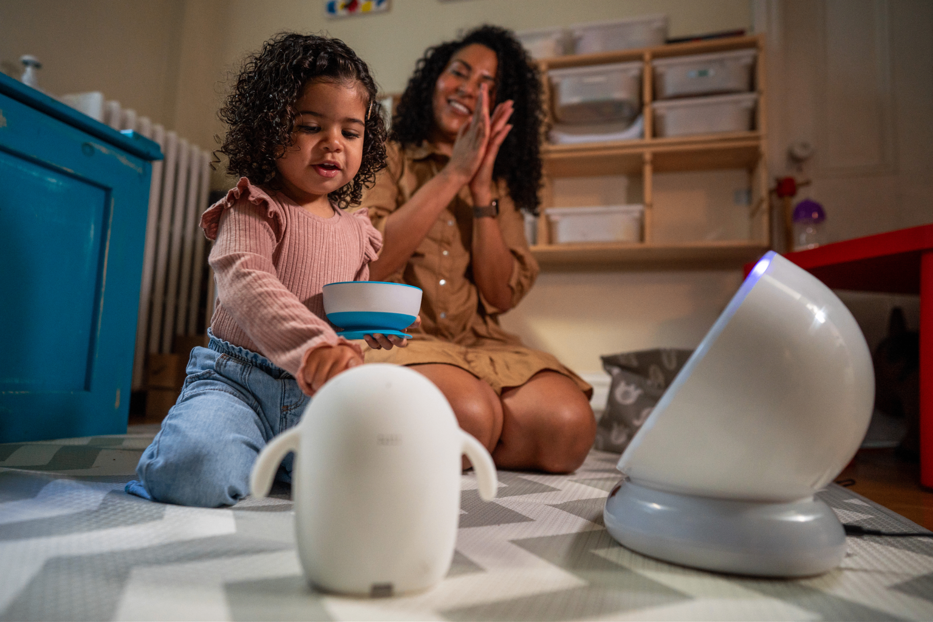 Family enjoying playtime with Snorble